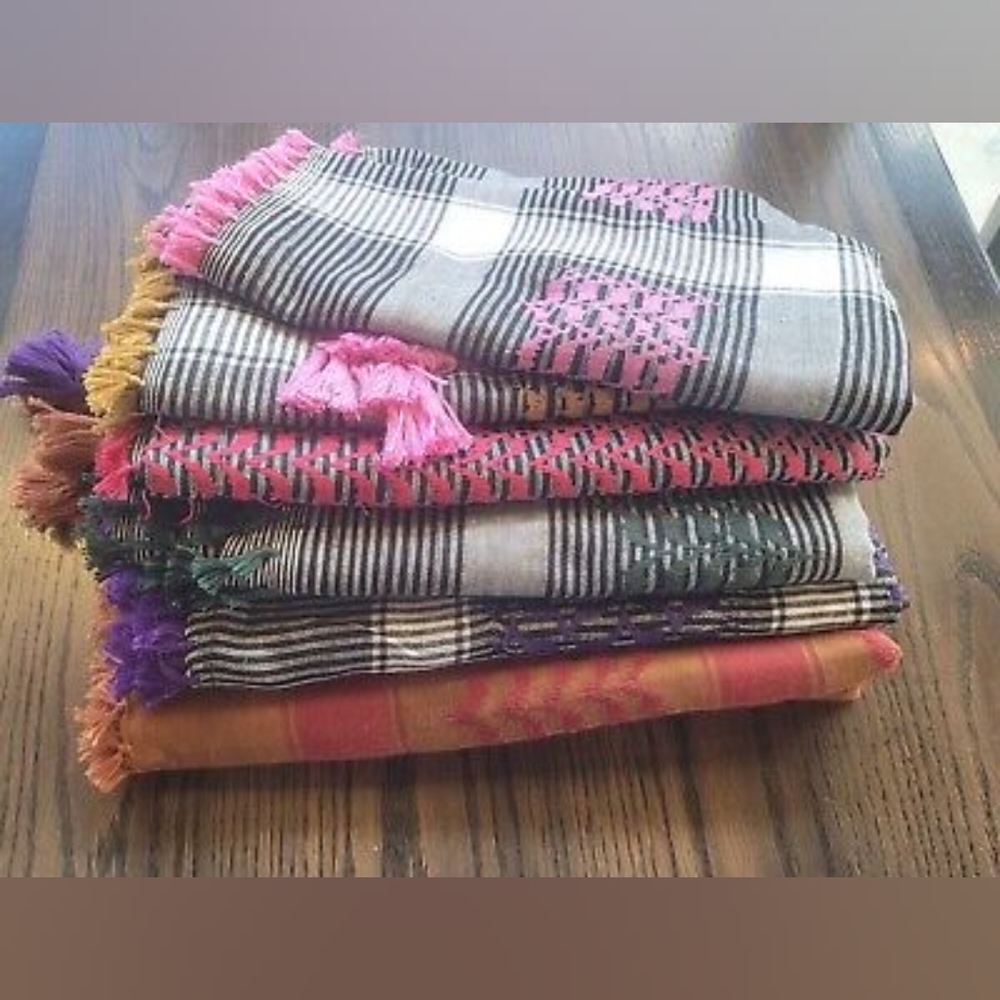 Scarves! Variety of colors! Plaid and stripes with fringes